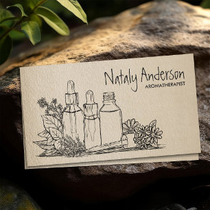 Aromatherapy oils Pencil Sketch Business Card