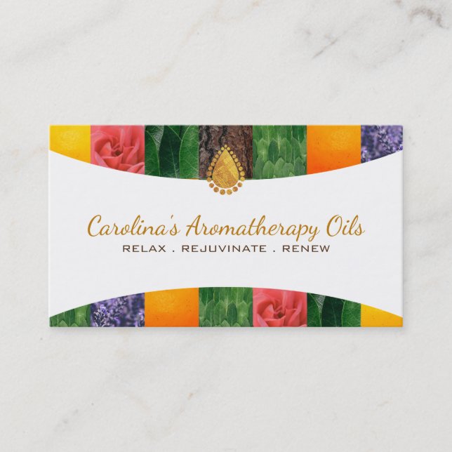 Aromatherapy Oils Slogans Business Cards (Front)