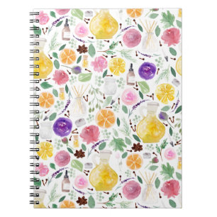 Aromatherapy Pattern in Watercolor Notebook