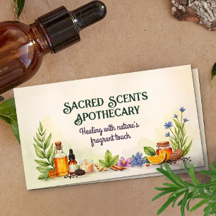 Aromatherapy Practice Watercolor Illustration Business Card