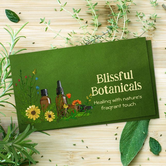 Aromatherapy Practice Watercolor Illustration Business Card (Creator Uploaded)