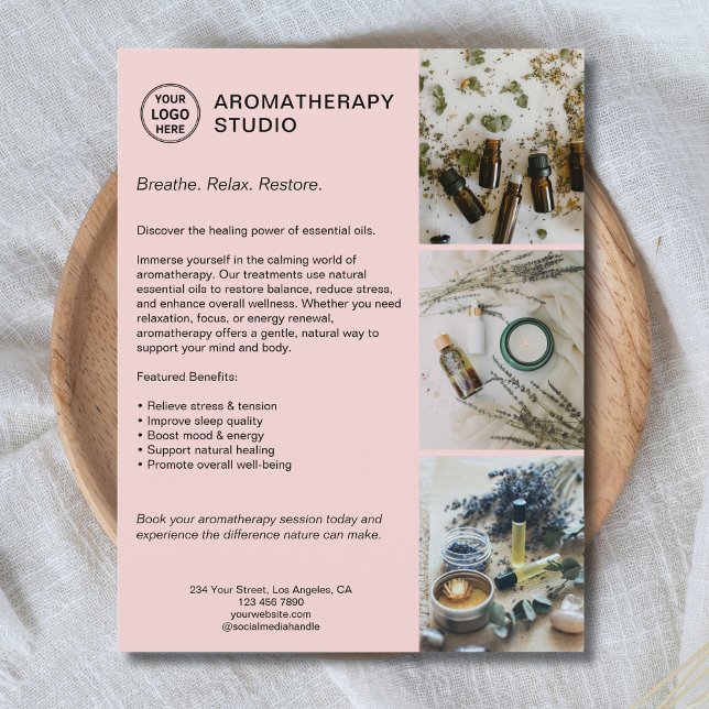 Aromatherapy Spa Custom Logo Promotional Business  Flyer (Aromatherapy Spa Custom Logo Promotional Business Flyer)