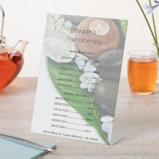 Aromatherapy Spa Skin Care Salon Price List Pedestal Sign