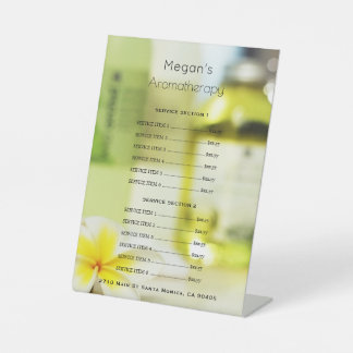 Aromatherapy Spa Skin Care Salon Price List Pedestal Sign