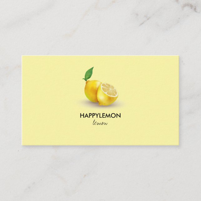 Aromatic Essential Oils Yellow Lemon citrus lime Business Card (Front)