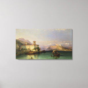 Arona and the Castle of Angera, Lake Maggiore, 185 Canvas Print