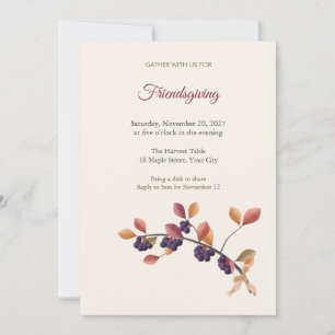 Aronia Berry Branch Friendsgiving Invitation