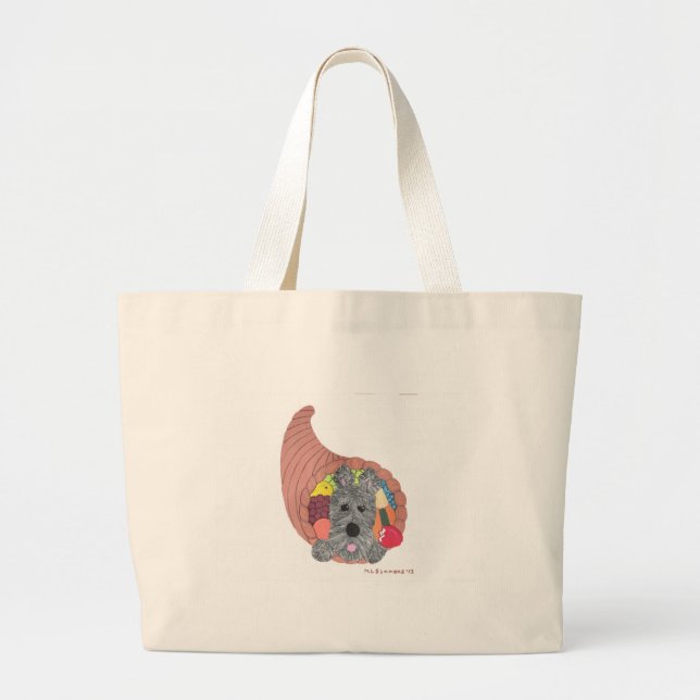 Aroo, I'm Stuck - scottish terriers Large Tote Bag (Front)