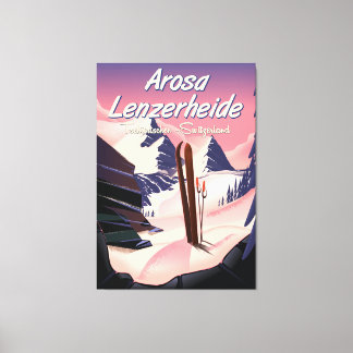 Arosa Lenzerheide,Switzerland ski poster. Canvas Print