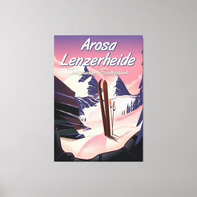 Arosa Lenzerheide,Switzerland ski poster. Canvas Print (Front)