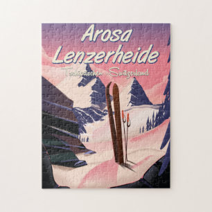 Arosa Lenzerheide,Switzerland ski poster. Magnet Jigsaw Puzzle