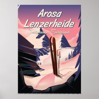 Arosa Lenzerheide, Switzerland ski poster. Poster