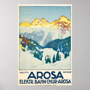 Arosa Switzerland Chur-Arosa Railway Arosabahn Poster