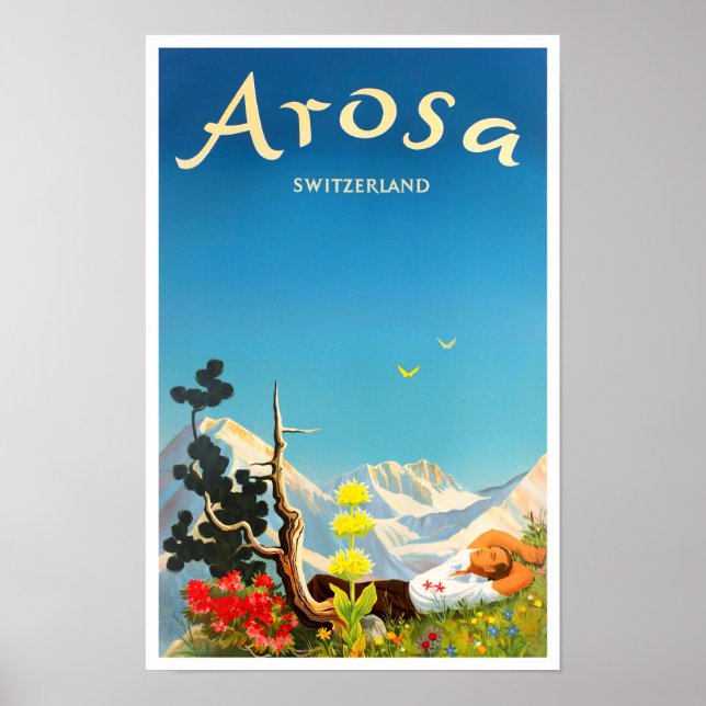 Arosa Switzerland vintage travel Poster (Front)