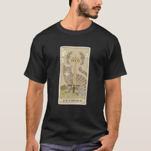 Arot Card Ace Of Swords And Cat Cosmic Graphic Cat T-Shirt