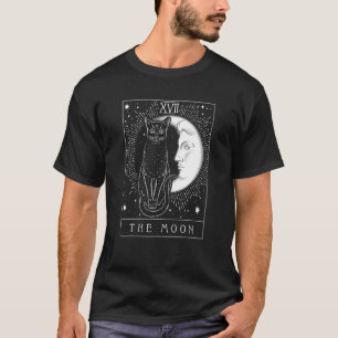 Arot Card Crescent Moon And Cat Graphic T-Shirt
