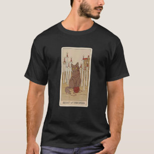 Arot Card Eight Of Swords And Cat Cosmic Graphic C T-Shirt