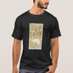 Arot Card Seven Of Cups And Cat Cosmic Graphic Cat T-Shirt