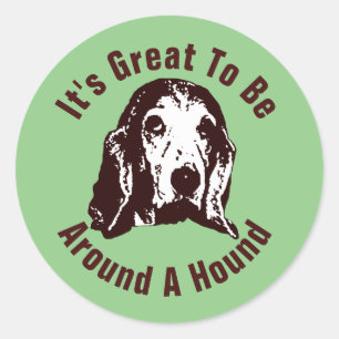 Around A Hound Classic Round Sticker