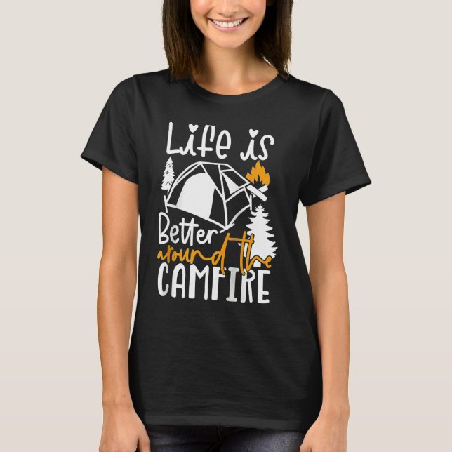 Around The Campfire Camping Nature Outdoor Raglan  T-Shirt (Front)