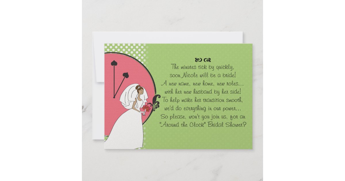 "Around the Clock" Bridal Shower Invitation Zazzle