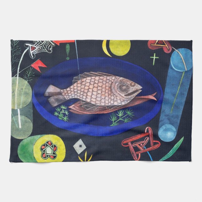 Around the Fish, Paul Klee Tea Towel (Horizontal)