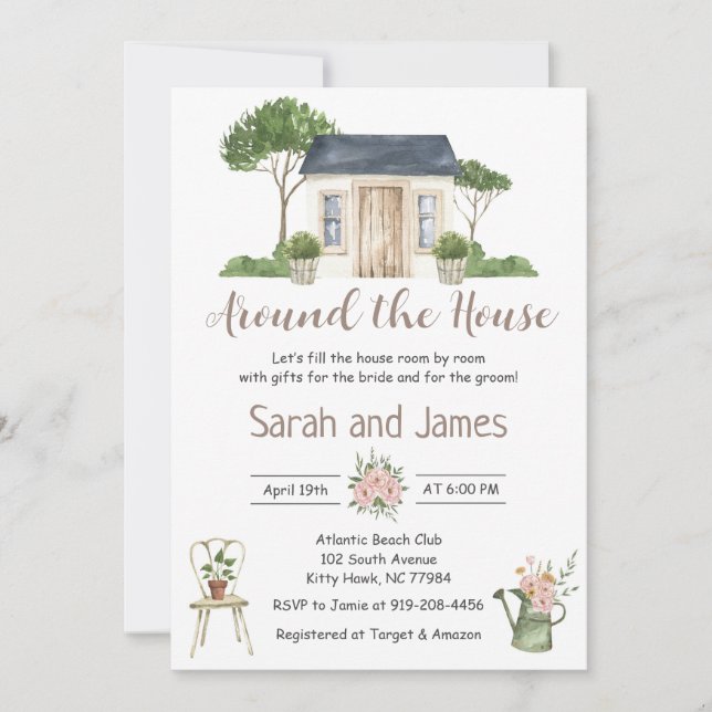 Around the House Couples Bridal Shower Invitation (Front)