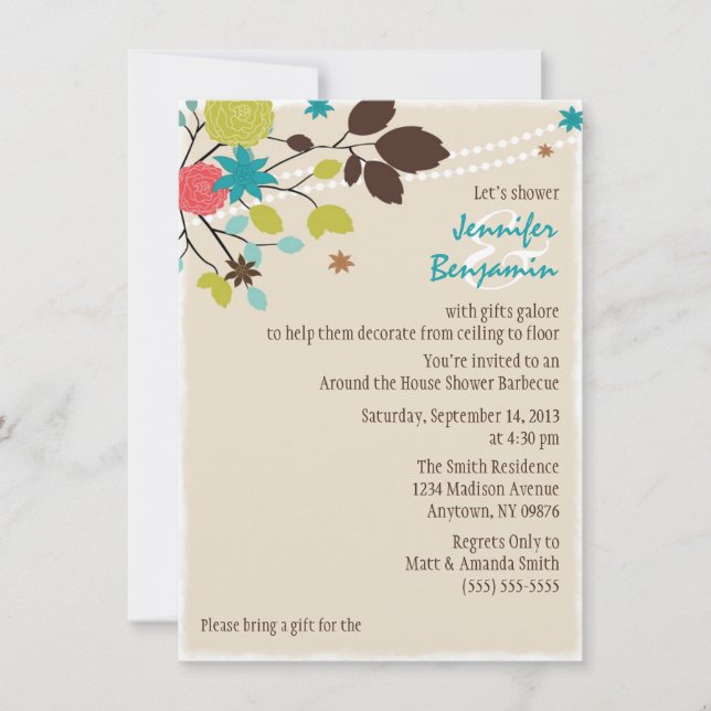 Around the House Couples Wedding Shower Invitation (Front)