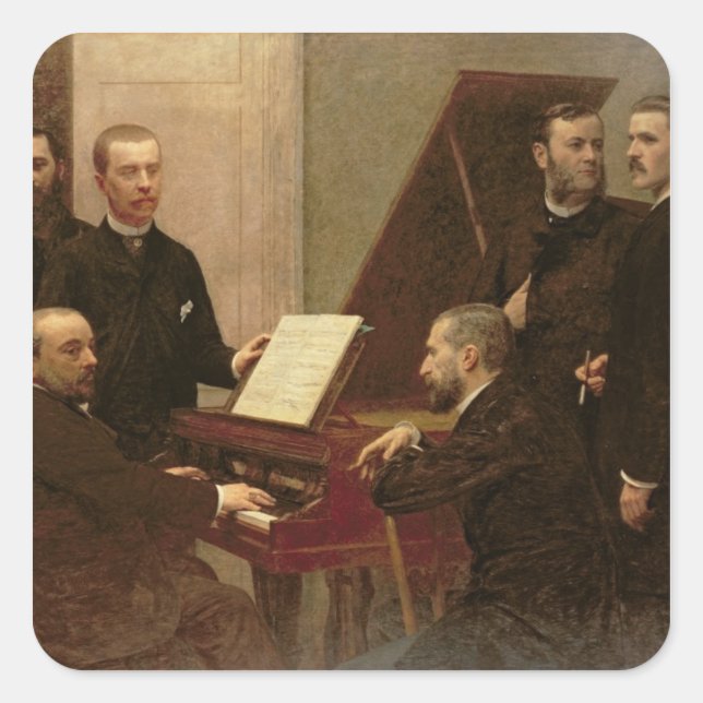 Around the Piano, 1885 Square Sticker (Front)