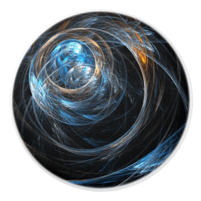 Around the World Abstract Art Ceramic Knob (Front)