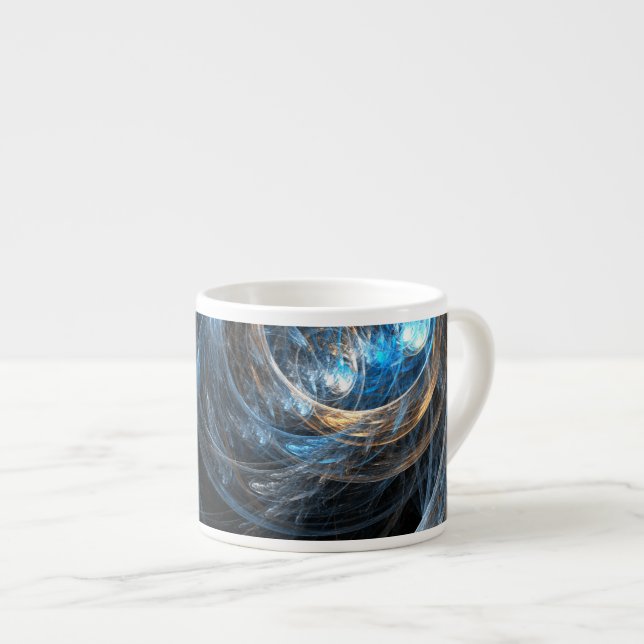 Around the World Abstract Art Espresso Mug (Front Right)