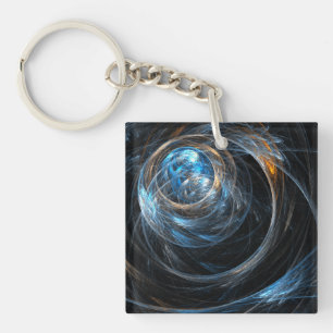 Around the World Abstract Art Key Ring