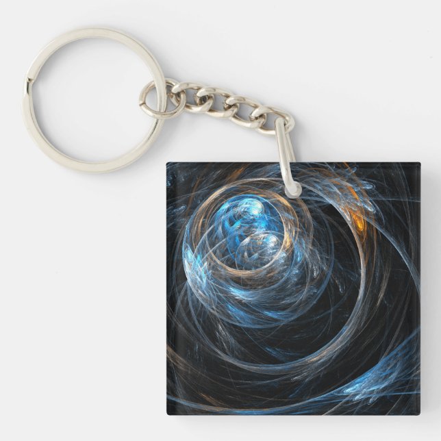 Around the World Abstract Art Key Ring (Front)
