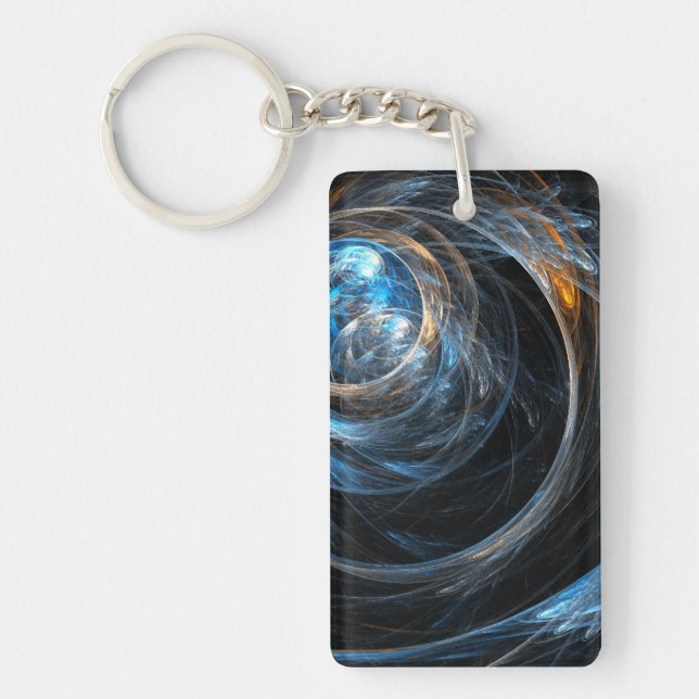 Around the World Abstract Art Key Ring (Front)