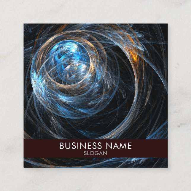Around the World Abstract Art Professional Square Business Card (Front)