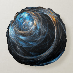 Around the World Abstract Art Round Pillow