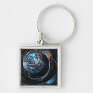 Around the World Abstract Art Small Key Ring