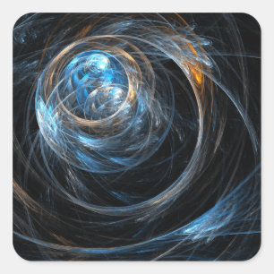 Around the World Abstract Art Square Sticker