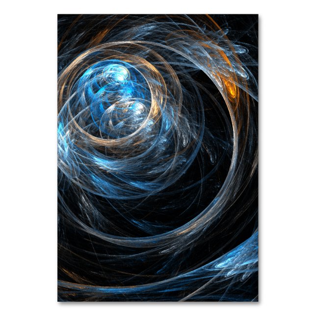Around the World Abstract Art Table Card (Front)