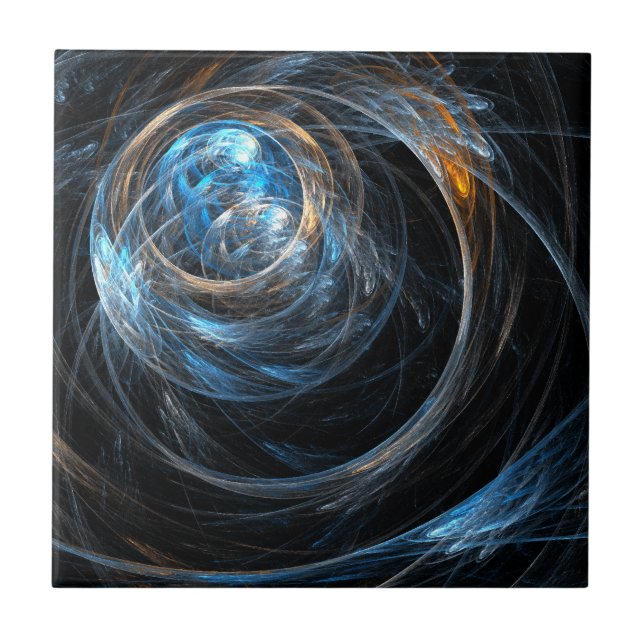 Around the World Abstract Art Tile (Front)