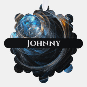 Around the World Abstract Art Tree Decoration Card