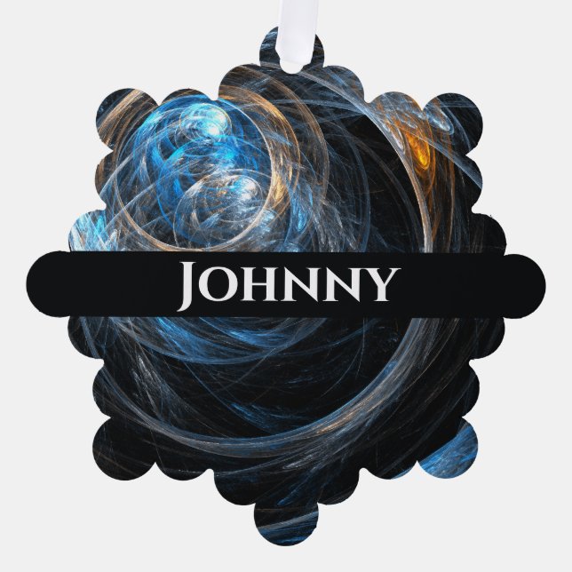 Around the World Abstract Art Tree Decoration Card (Front)