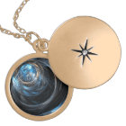 Around the World Abstract Silver Locket