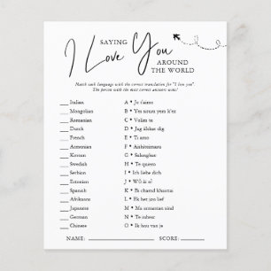 Around The World   Bridal Shower Game