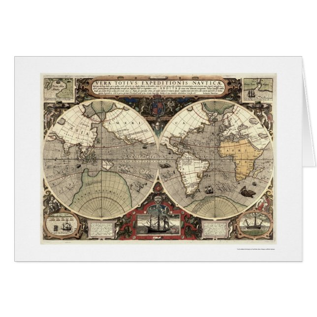 Around the World Drake Map - 1595 (Front Horizontal)