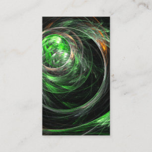 Around the World Green Abstract Art Business Card