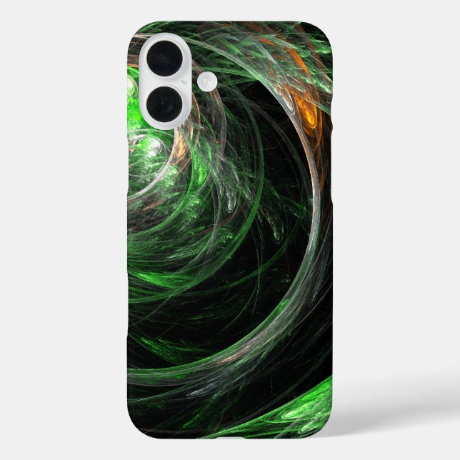 Around the World Green Abstract Art Case-Mate iPhone Case (Back)