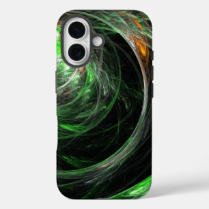 Around the World Green Abstract Art iPhone 16 Case