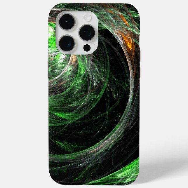 Around the World Green Abstract Art Case-Mate iPhone Case (Back)
