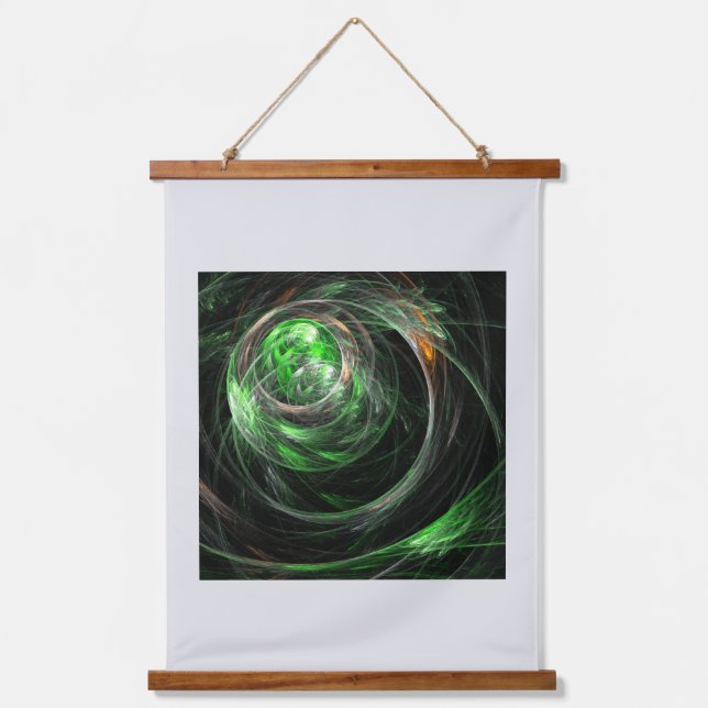 Around the World Green Abstract Art Hanging Tapestry (Front)
